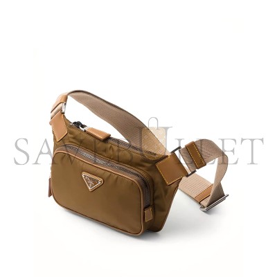 PRADA RE-NYLON AND LEATHER BELT BAG 2VH128 (19*13*2.5cm) 